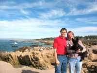 Shawn, Katie & Belle near Bird Rock along the 17 mile drive near Pebble Beach.